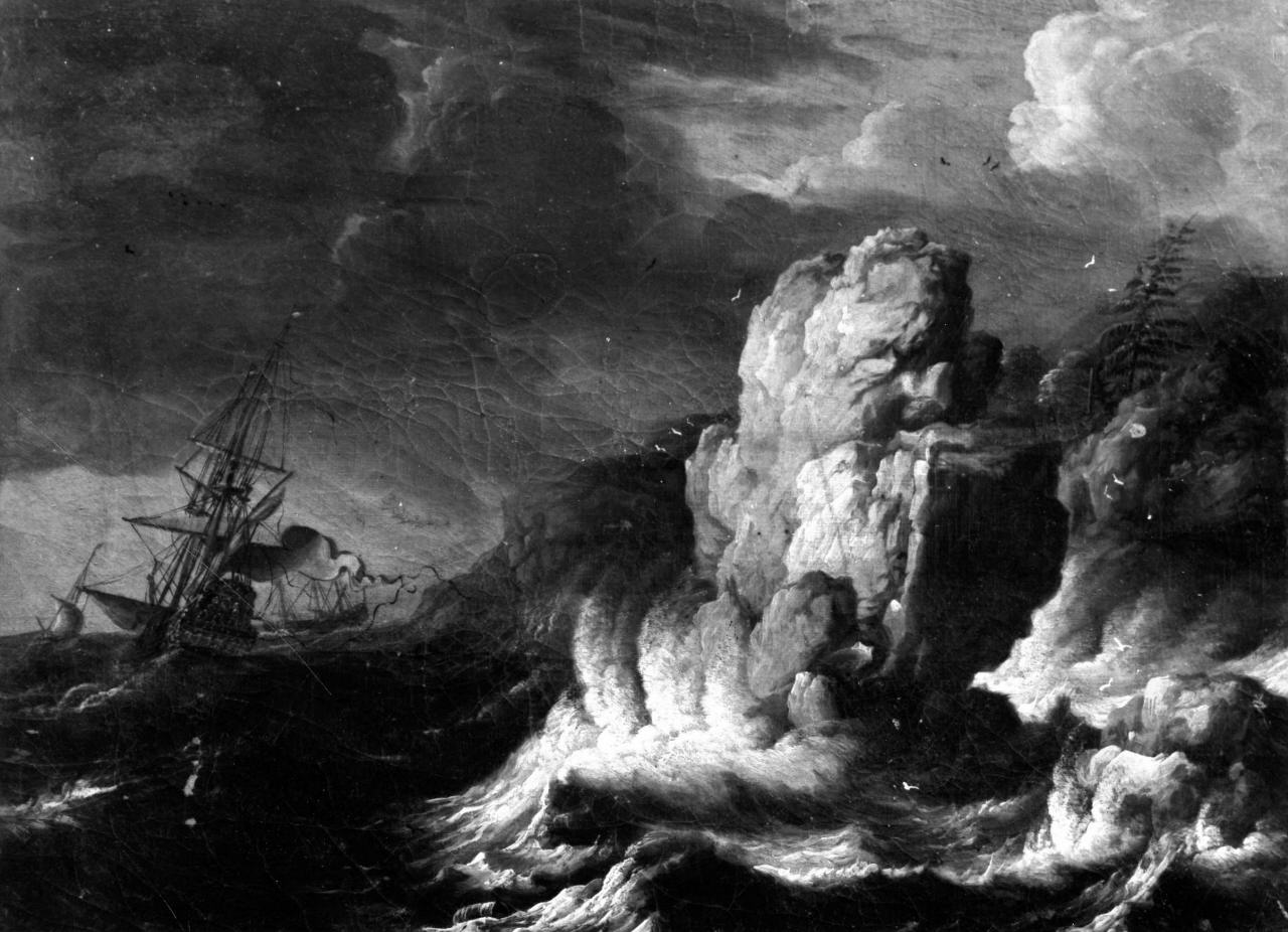 tempesta sul mare (dipinto) - ambito olandese (seconda metà sec. XVII)