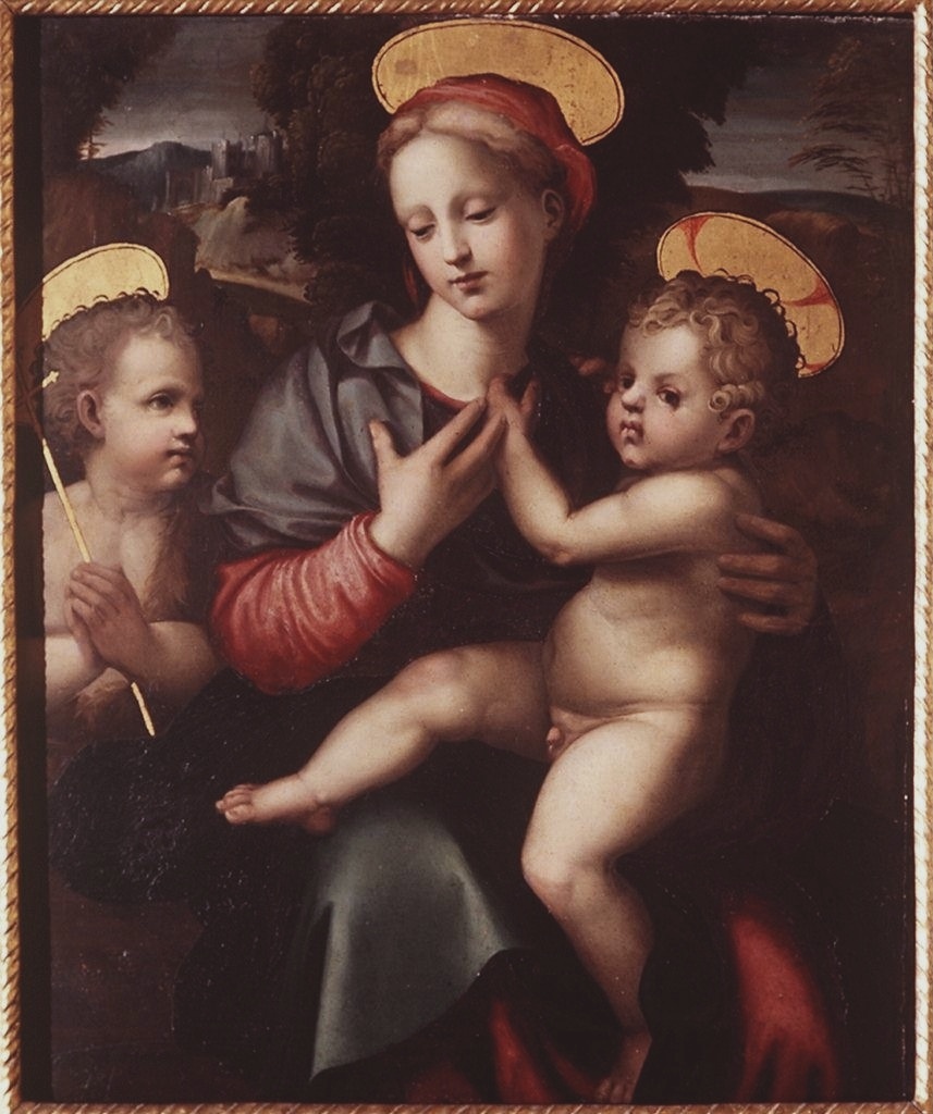 Madonna con Bambino e San Giovannino (dipinto) - ambito fiorentino (seconda metà sec. XVI)