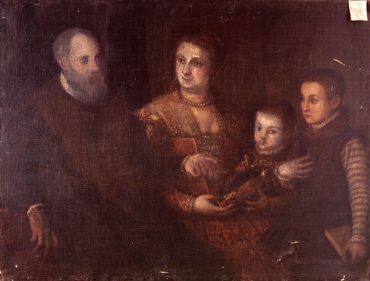 ritratto di famiglia (dipinto) di Caliari Paolo detto Veronese (seconda metà sec. XVI) 