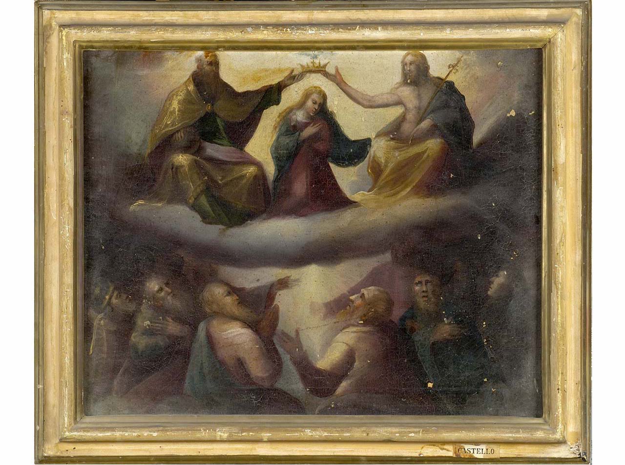 incoronazione di Maria Vergine (dipinto) - ambito toscano (seconda metà sec. XVI)