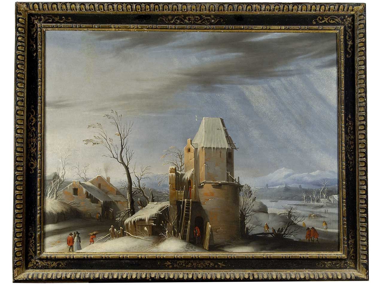 paesaggio invernale (dipinto) di Filippo di Liagno detto Filippo Napoletano (e aiuti) (sec. XVII)