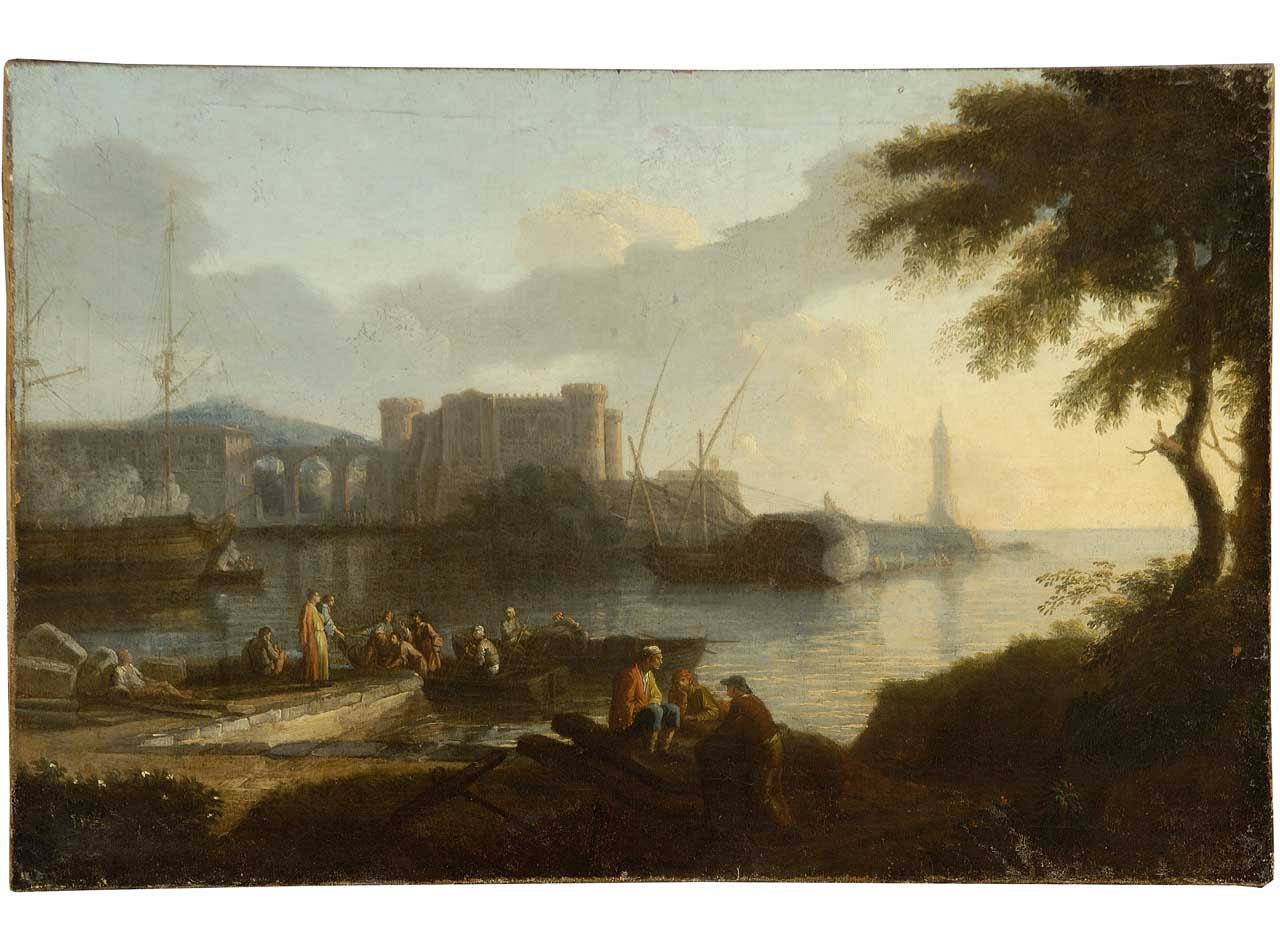 veduta di Castelnuovo a Napoli (dipinto) di Cioci Antonio (sec. XVIII)