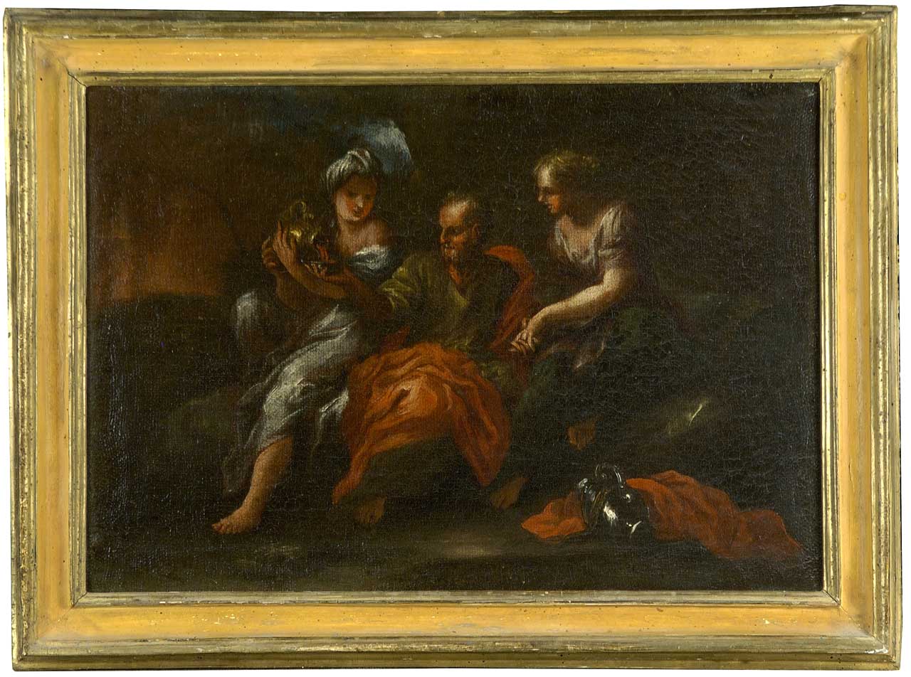 figlie di Lot ubriacano il padre (dipinto) di Conti Francesco (prima metà sec. XVIII)