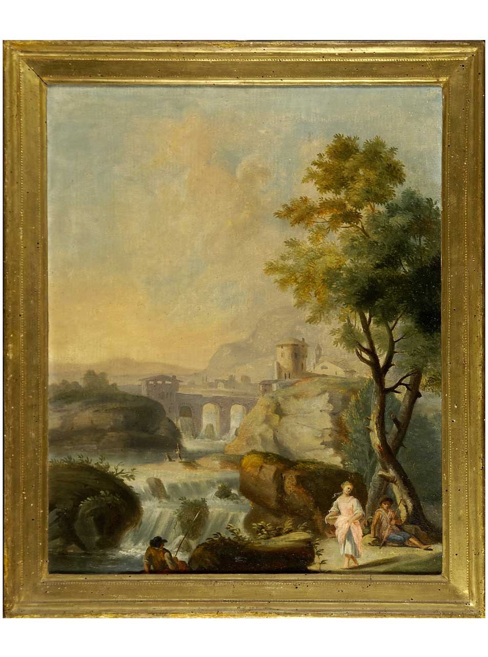 paesaggio con figure (dipinto) - ambito fiorentino (prima metà sec. XVII)
