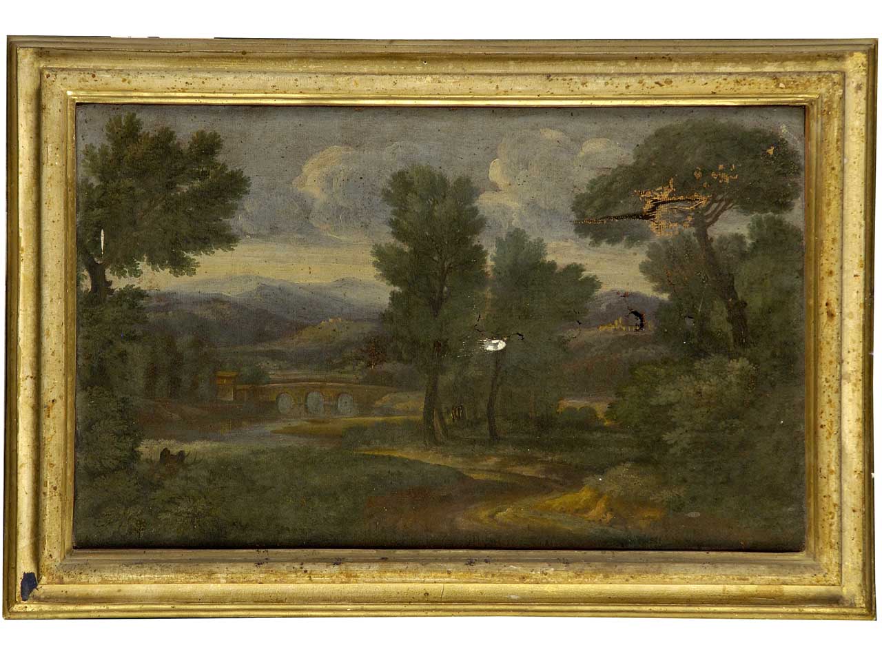 paesaggio con ponte (dipinto) di Onofri Crescenzio (seconda metà sec. XVII)