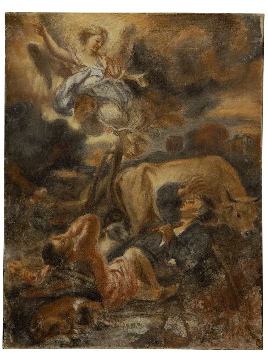annuncio ai pastori (dipinto) - ambito toscano (sec. XVIII)