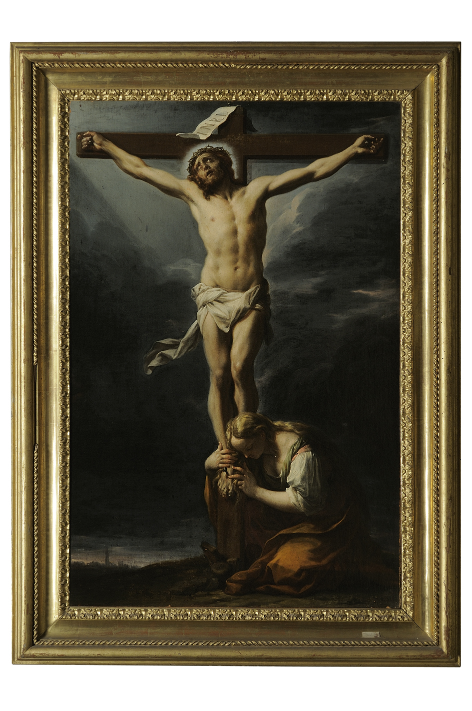 Santa Maria Maddalena ai piedi di Cristo crocifisso (dipinto) di Trevisani Francesco (fine sec. XVII)