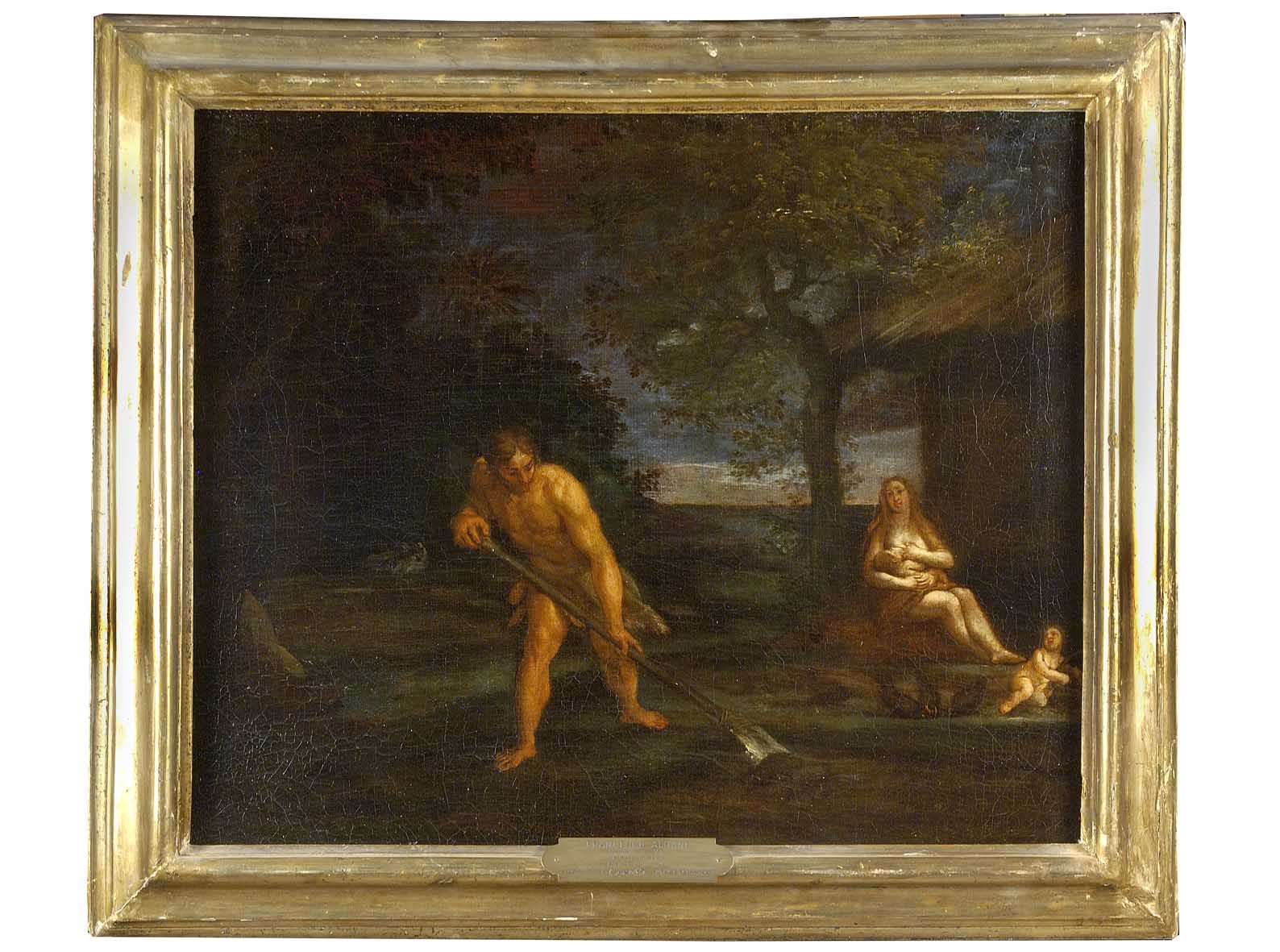 Adamo ed Eva dopo la cacciata dal Paradiso Terrestre (dipinto) di Albani Francesco (metà sec. XVII)