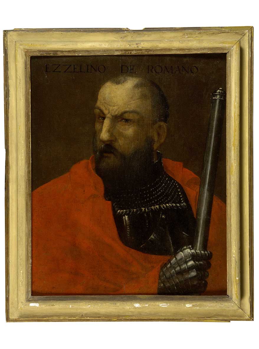 ritratto di Ezzelino da Romano (dipinto) - ambito fiorentino (ultimo quarto sec. XVI)