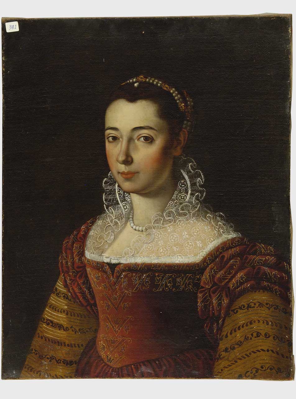 ritratto di donna (dipinto) - ambito fiorentino (terzo quarto sec. XVI)