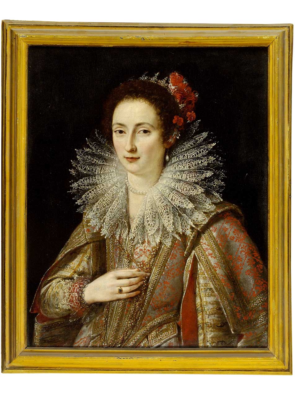 ritratto di donna (dipinto) - ambito fiorentino (fine sec. XVI)