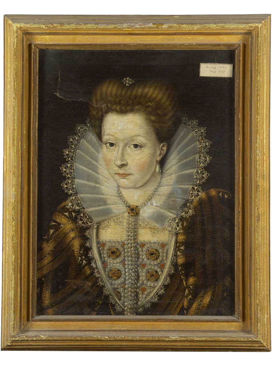 ritratto di donna (dipinto) - ambito fiorentino (fine sec. XVI)