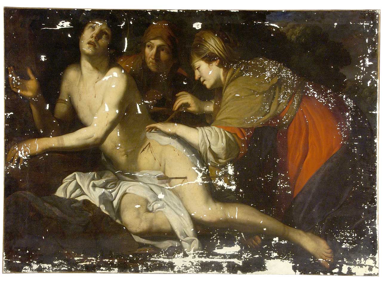 San Sebastiano curato da Irene (dipinto) di Rustici Francesco (sec. XVII)