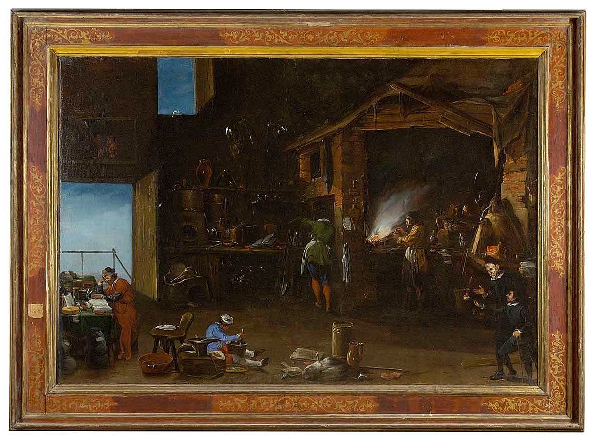 bottega dell'alchimista del Casino, bottega dell'alchimista (dipinto) di Filippo di Liagno detto Filippo Napoletano (sec. XVII)