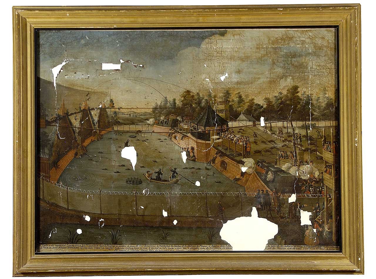 Caccia dell'Elettore Palatino (dipinto) di Schlachter Jacob (sec. XVIII)