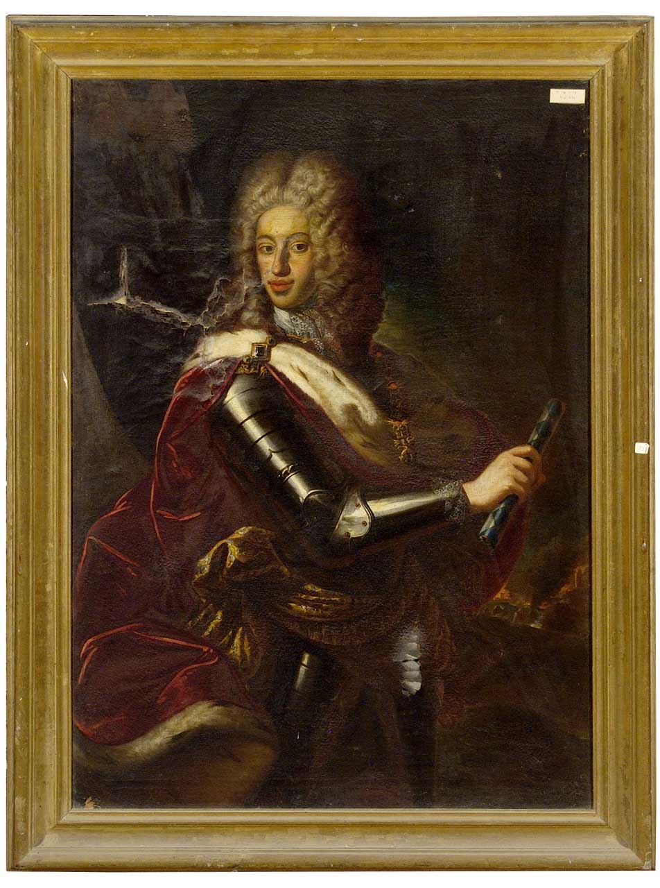 ritratto di un principe in armatura (dipinto) di Douven Jan Frans van (bottega) (ultimo quarto sec. XVII)