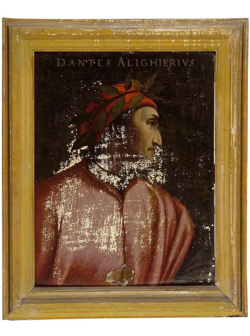 ritratto di Dante Alighieri (dipinto) - ambito fiorentino (ultimo quarto sec. XVI)