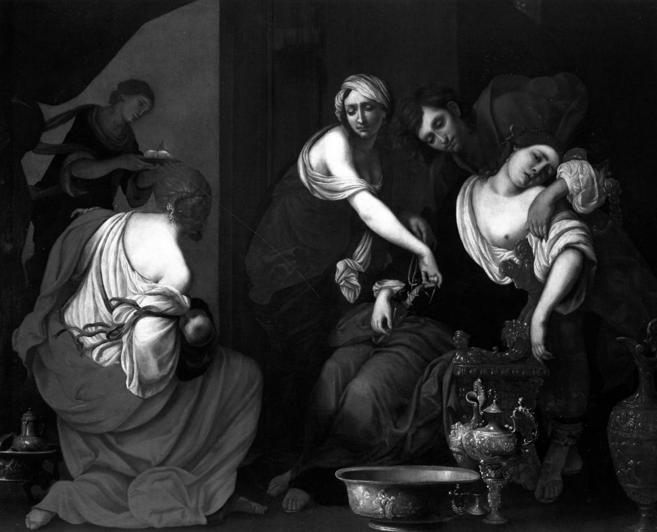 parto di Rachele (dipinto) di Ferroni Leonardo (secondo quarto sec. XVII)