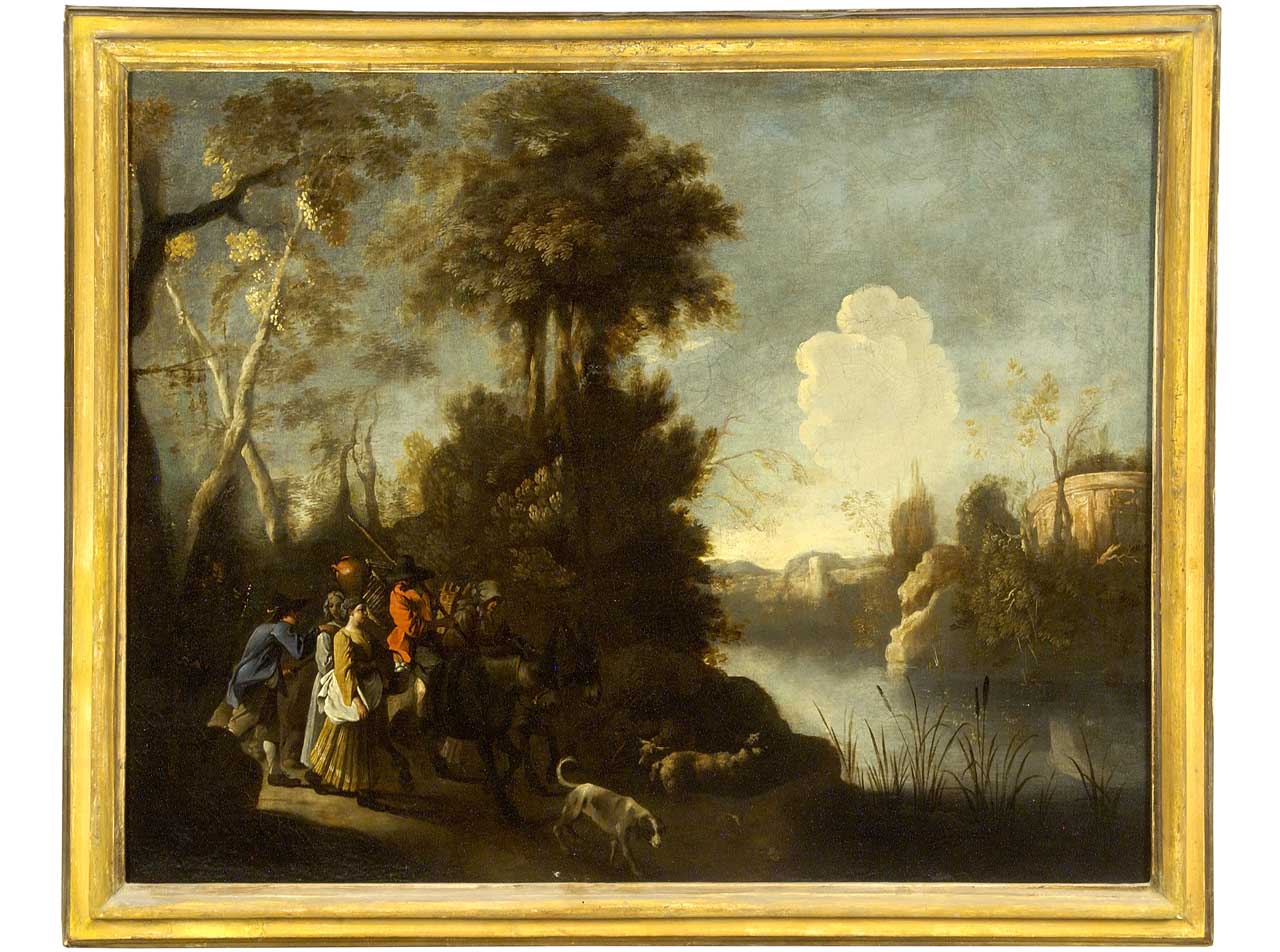 paesaggio con viandanti (dipinto) di Tassel Jean (secondo quarto sec. XVII)