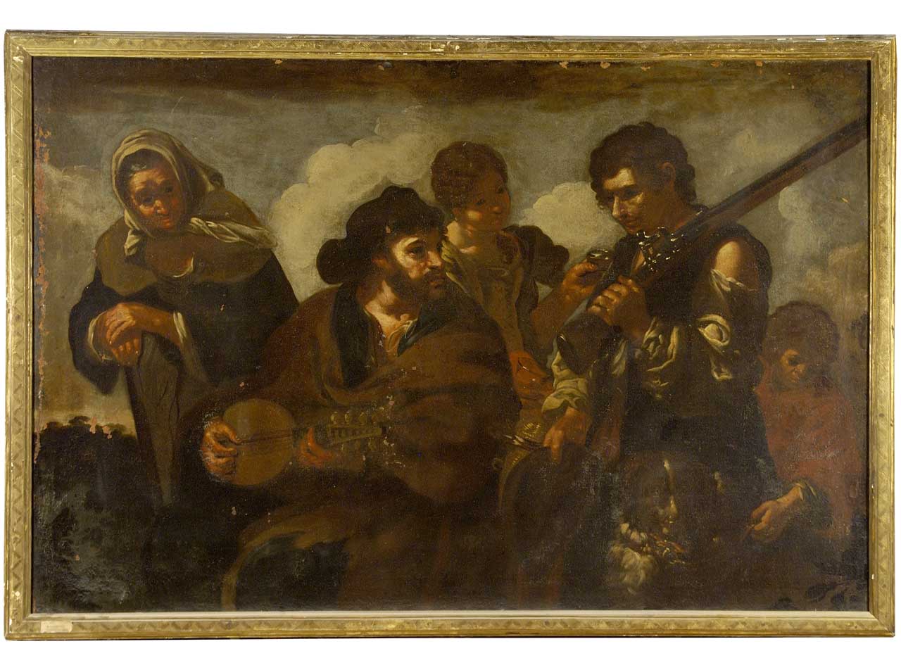 vagabondi (dipinto) di Monsù Bernardo (attribuito) (terzo quarto sec. XVII)