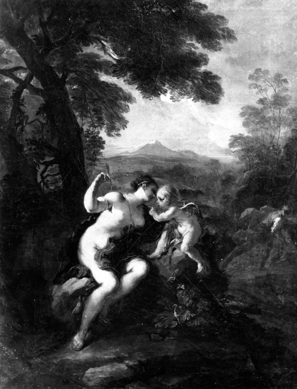 Venere gioca con Amore mentre Adone parte per la caccia (dipinto) di Rivière François (prima metà sec. XVIII)