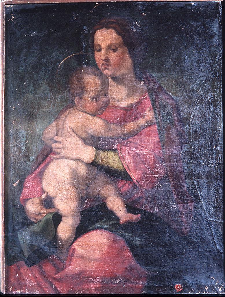 Madonna con Bambino (dipinto) di Andrea del Sarto (maniera) (fine/ inizio secc. XVI/ XVII)