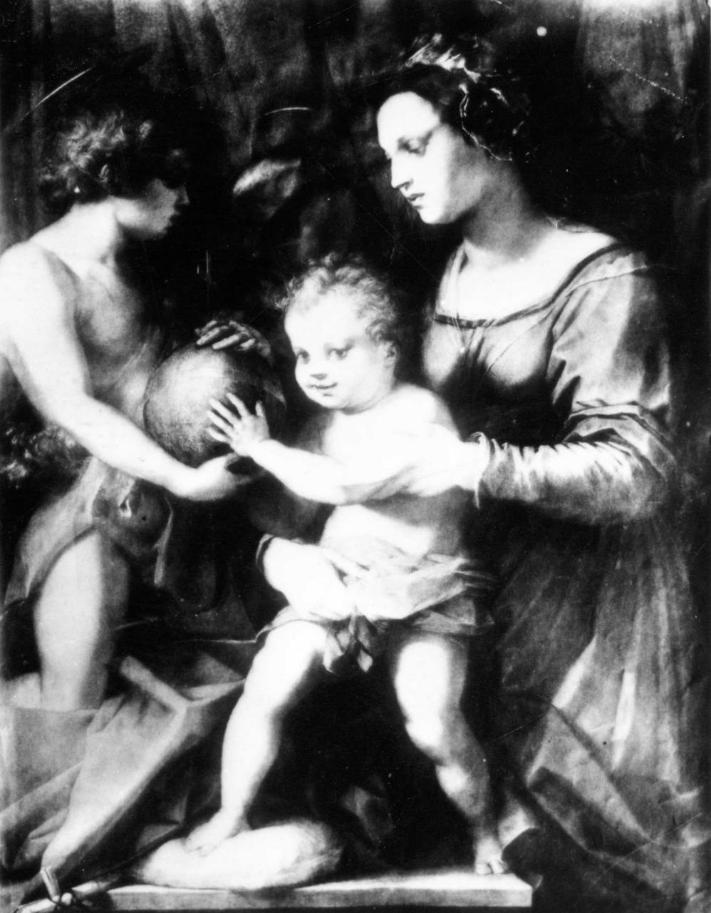Sacra Famiglia con San Giovanni Battista bambino (dipinto) di Andrea del Sarto (maniera) (sec. XVI)