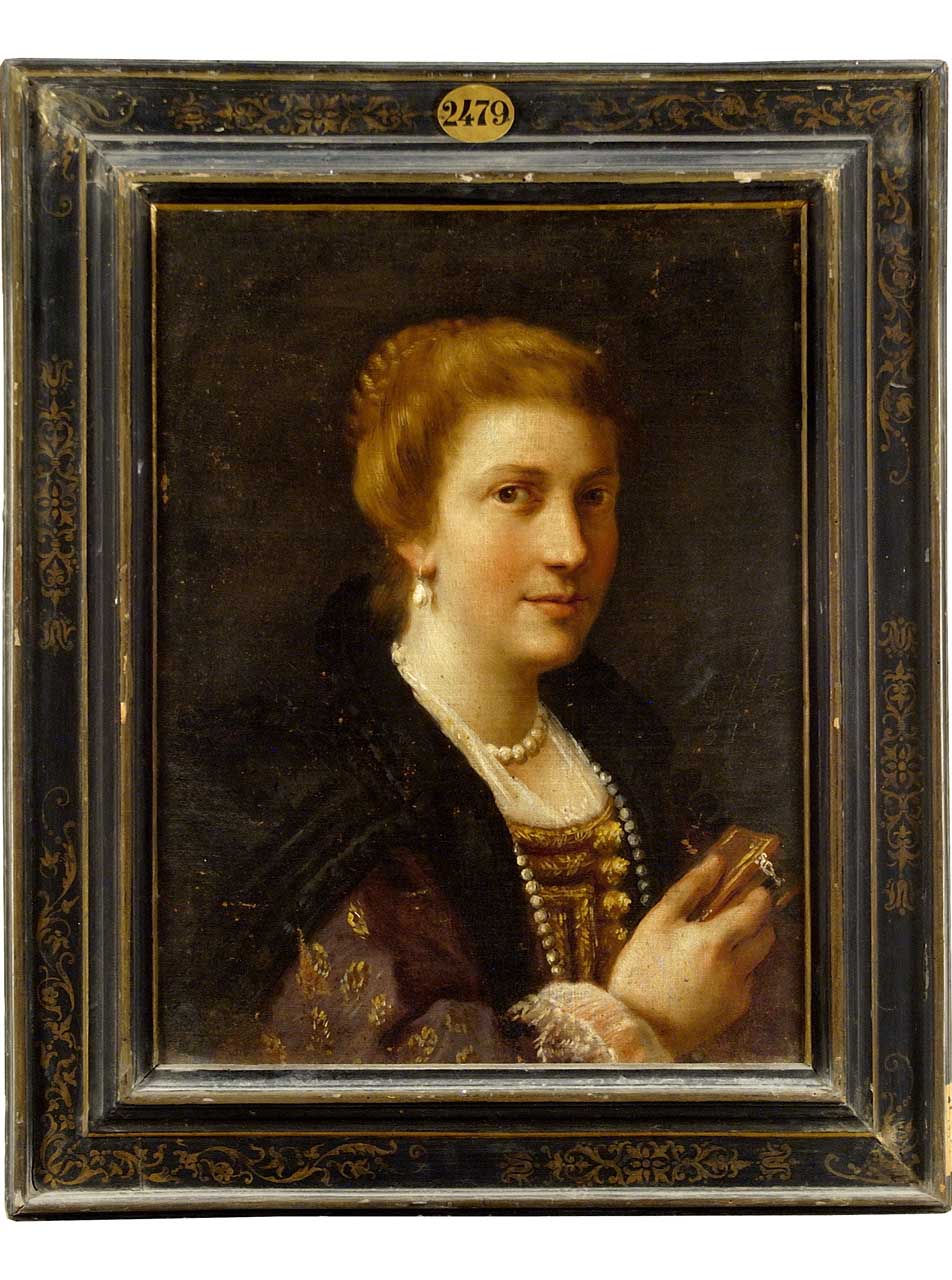ritratto di donna (dipinto) - ambito veneto (?) (metà sec. XVI)