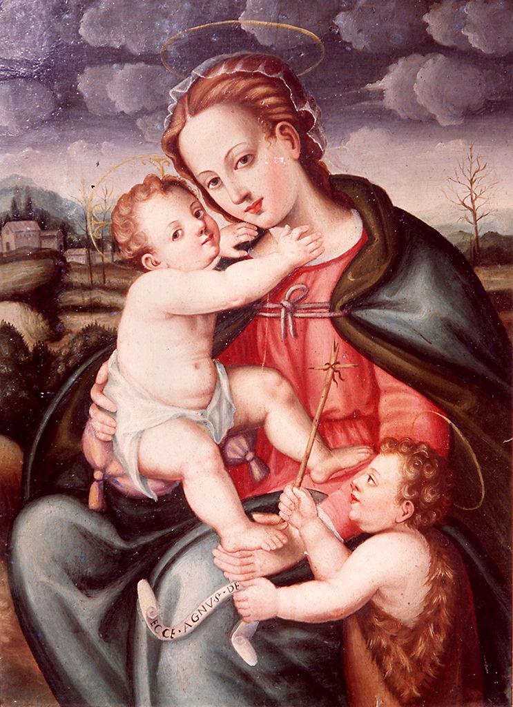 Madonna con Bambino e San Giovannino (dipinto) - ambito fiorentino (sec. XVI)
