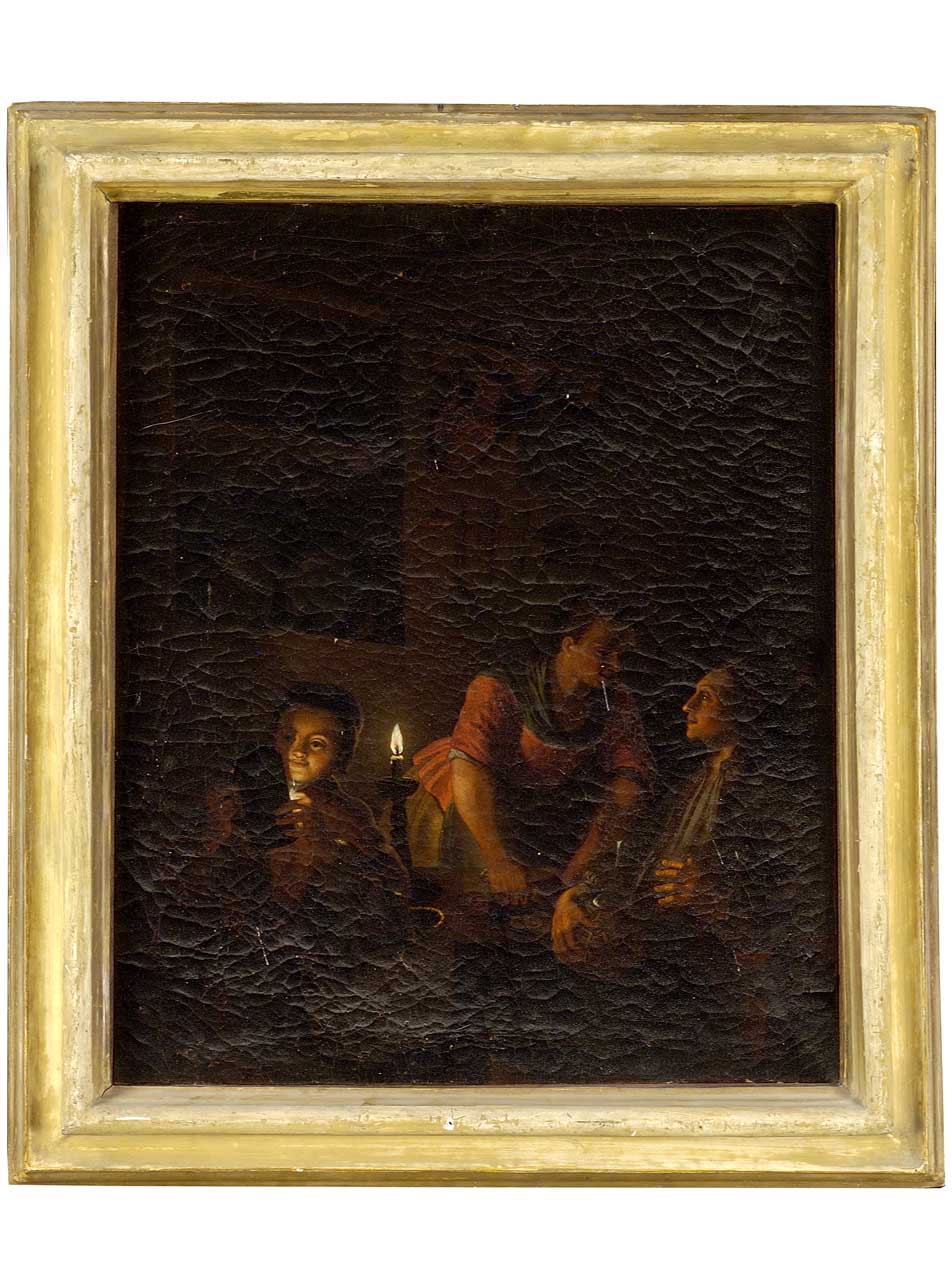 interno di locanda con figure (dipinto) - ambito fiammingo (sec. XVII)