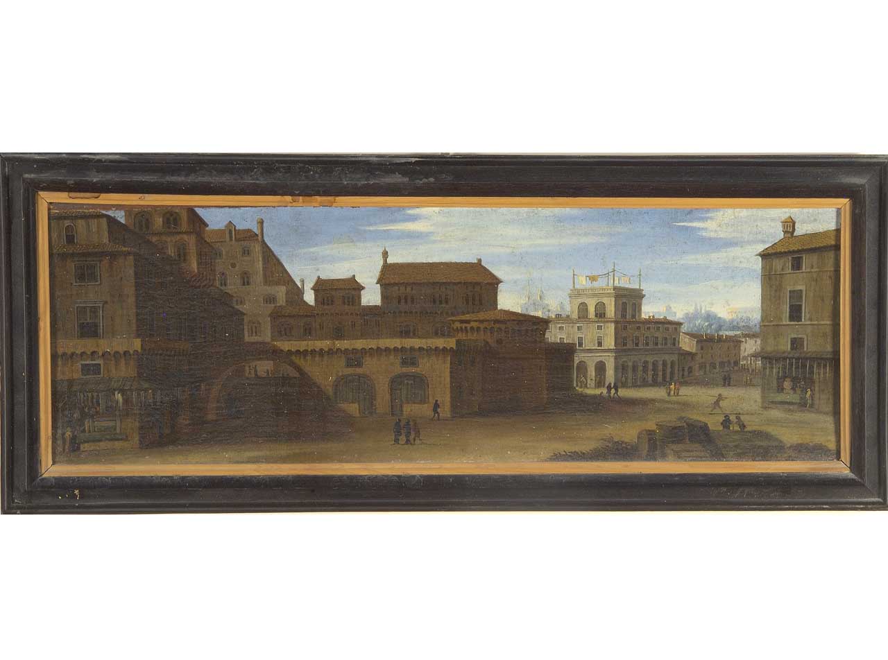 veduta ideale di roma (dipinto) - ambito fiammingo (sec. XVII)