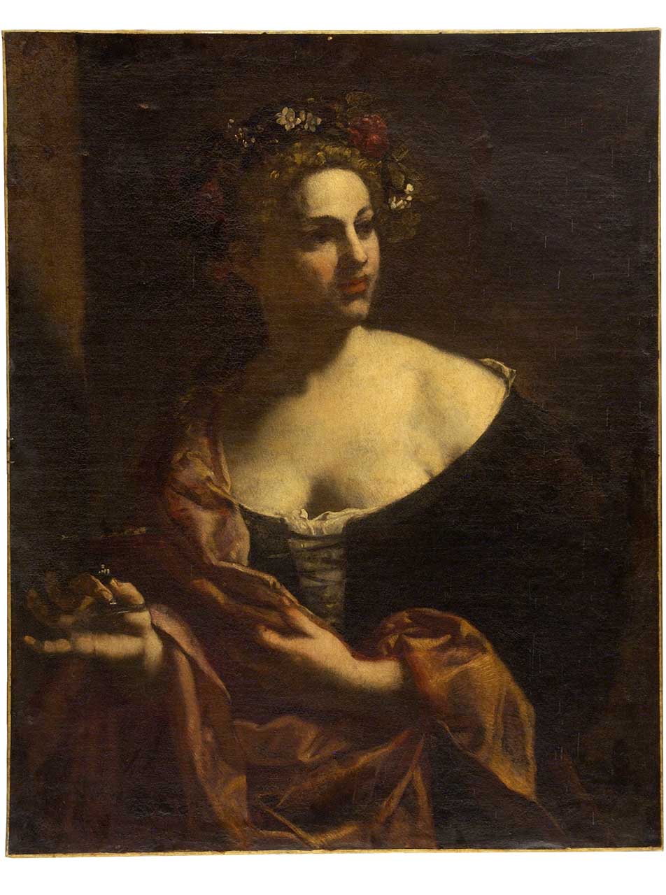 figura femminile in veste di baccante (dipinto) di Loth Johann Carl (seconda metà sec. XVII)
