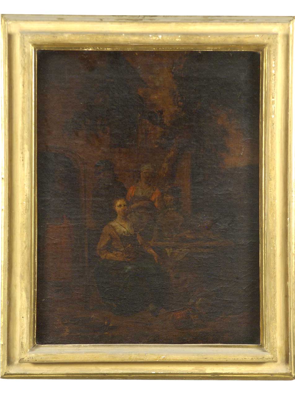 esterno di osteria con figure (dipinto) di Horemans Peter Jacob (maniera) (sec. XVIII)