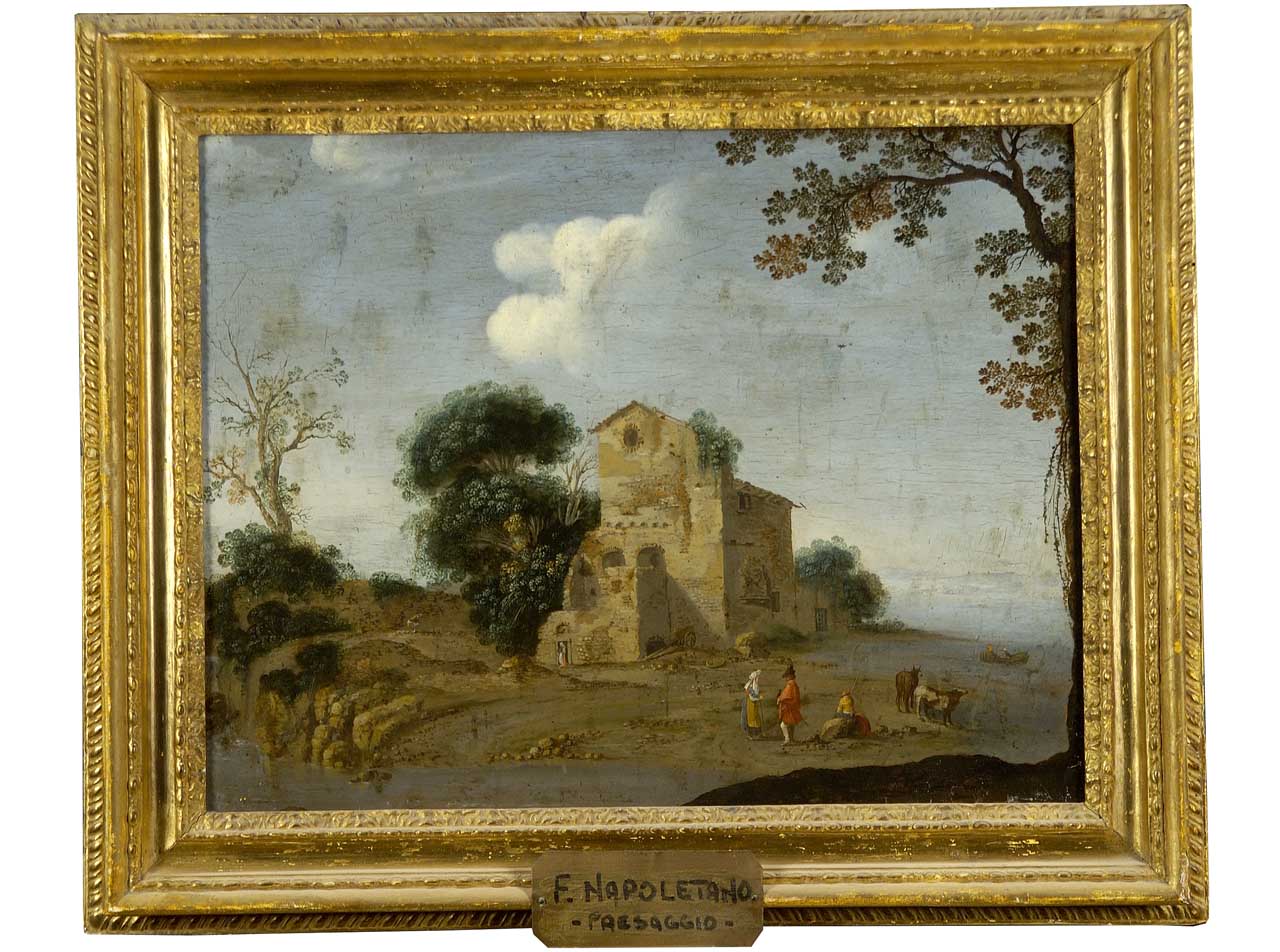 paesaggio con casa (dipinto) di Filippo di Liagno detto Filippo Napoletano (sec. XVII)