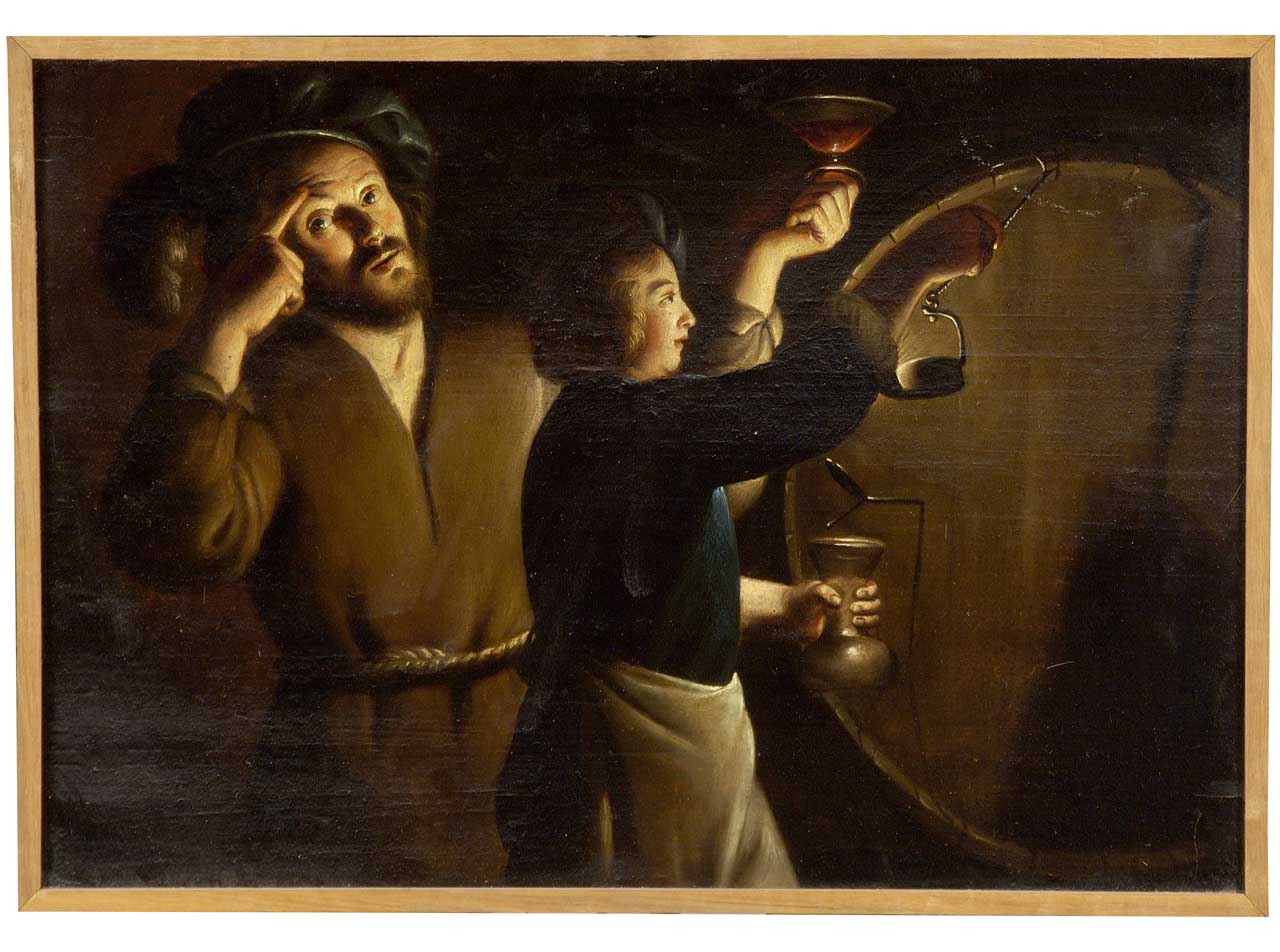 interno con cantina (dipinto) di Bigot Theophile (attribuito) (sec. XVII)