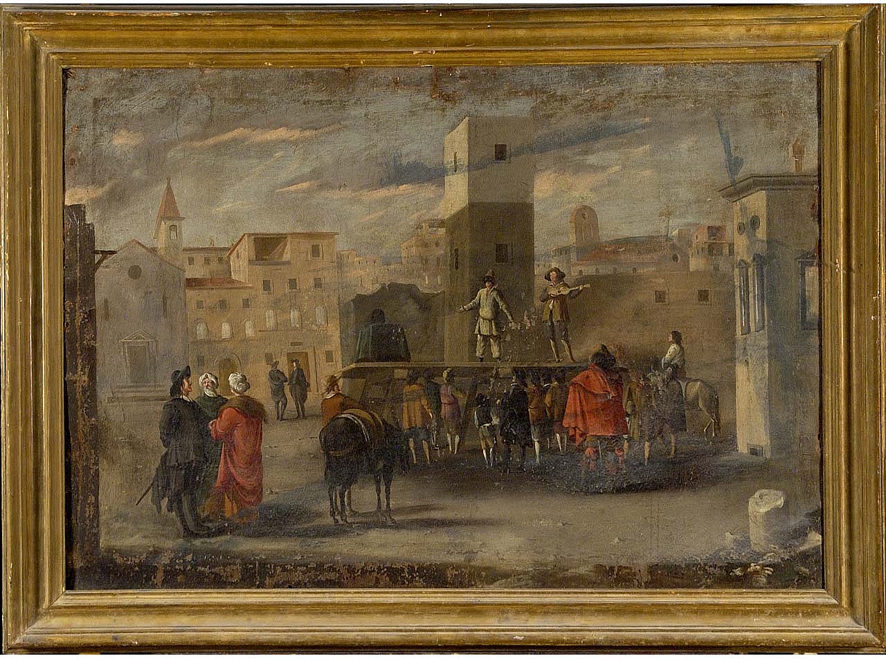 artisti in piazza (dipinto) - ambito fiorentino (?) (prima metà sec. XVII)