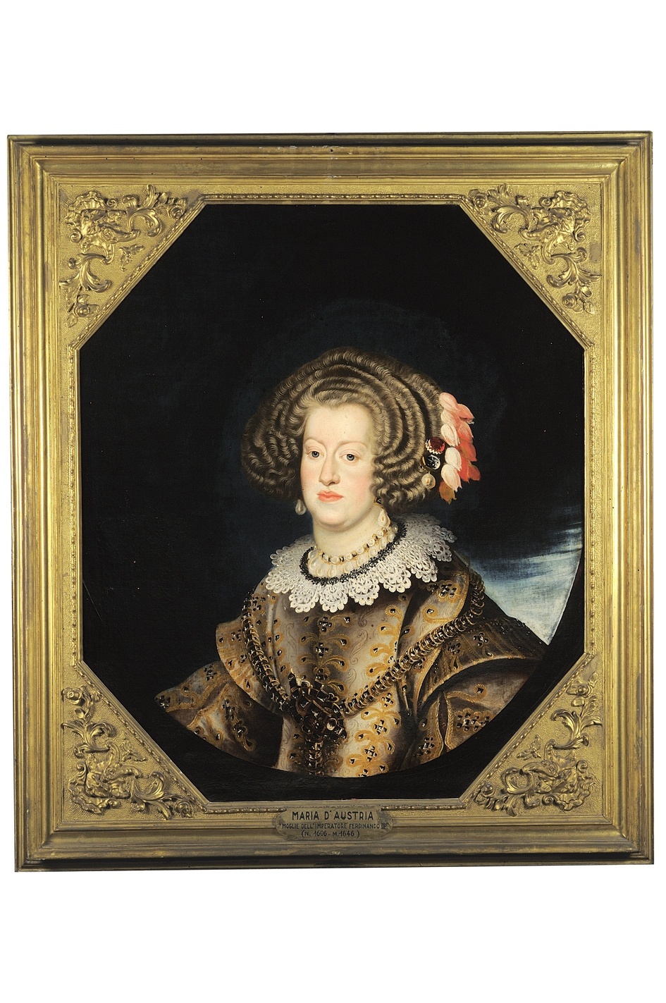 ritratto di Maria d'Austria regina d'Ungheria (dipinto) - ambito spagnolo (secondo quarto sec. XVII)