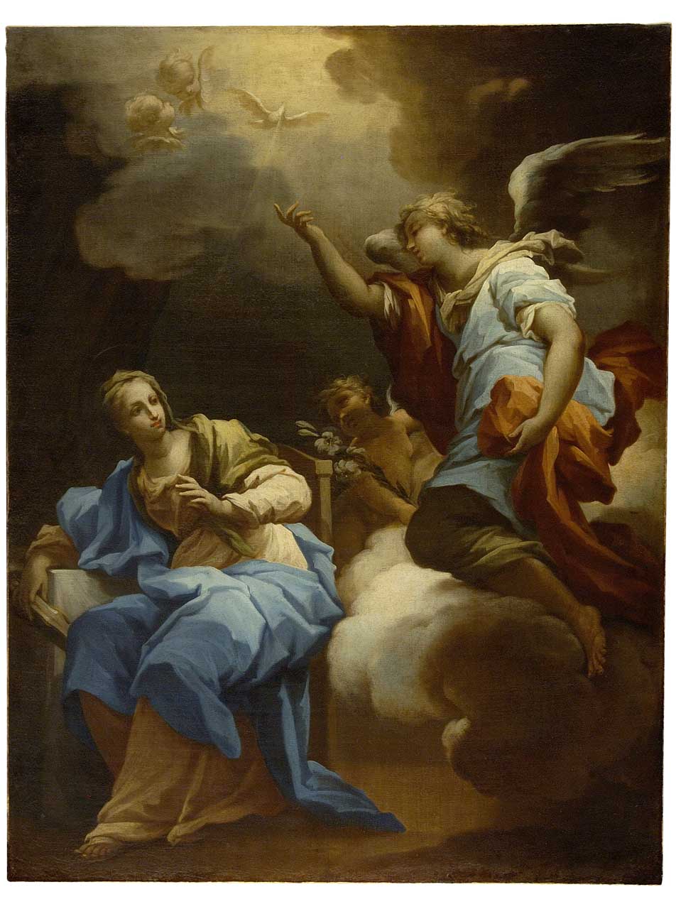 Annunciazione (dipinto) di Sagrestani Giovanni Camillo (attribuito) (fine/ inizio secc. XVII/ XVIII)