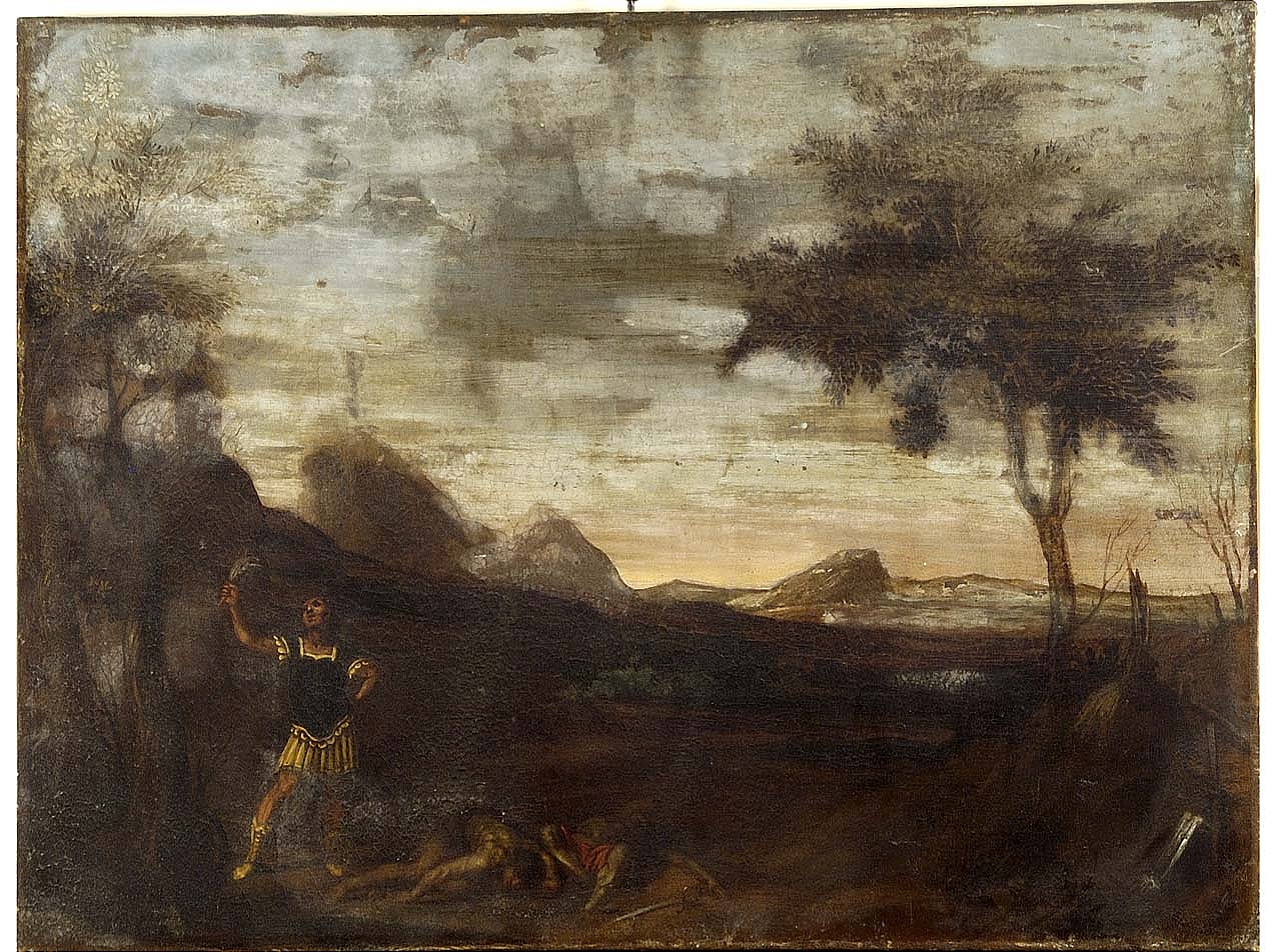 paesaggio con figure (dipinto) - ambito olandese (sec. XVII)