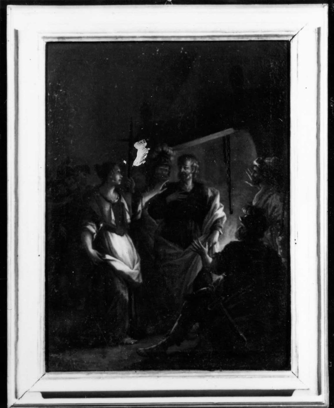 negazione di San Pietro (dipinto) di Cinqui Giovanni (bottega) (primo quarto sec. XVIII)