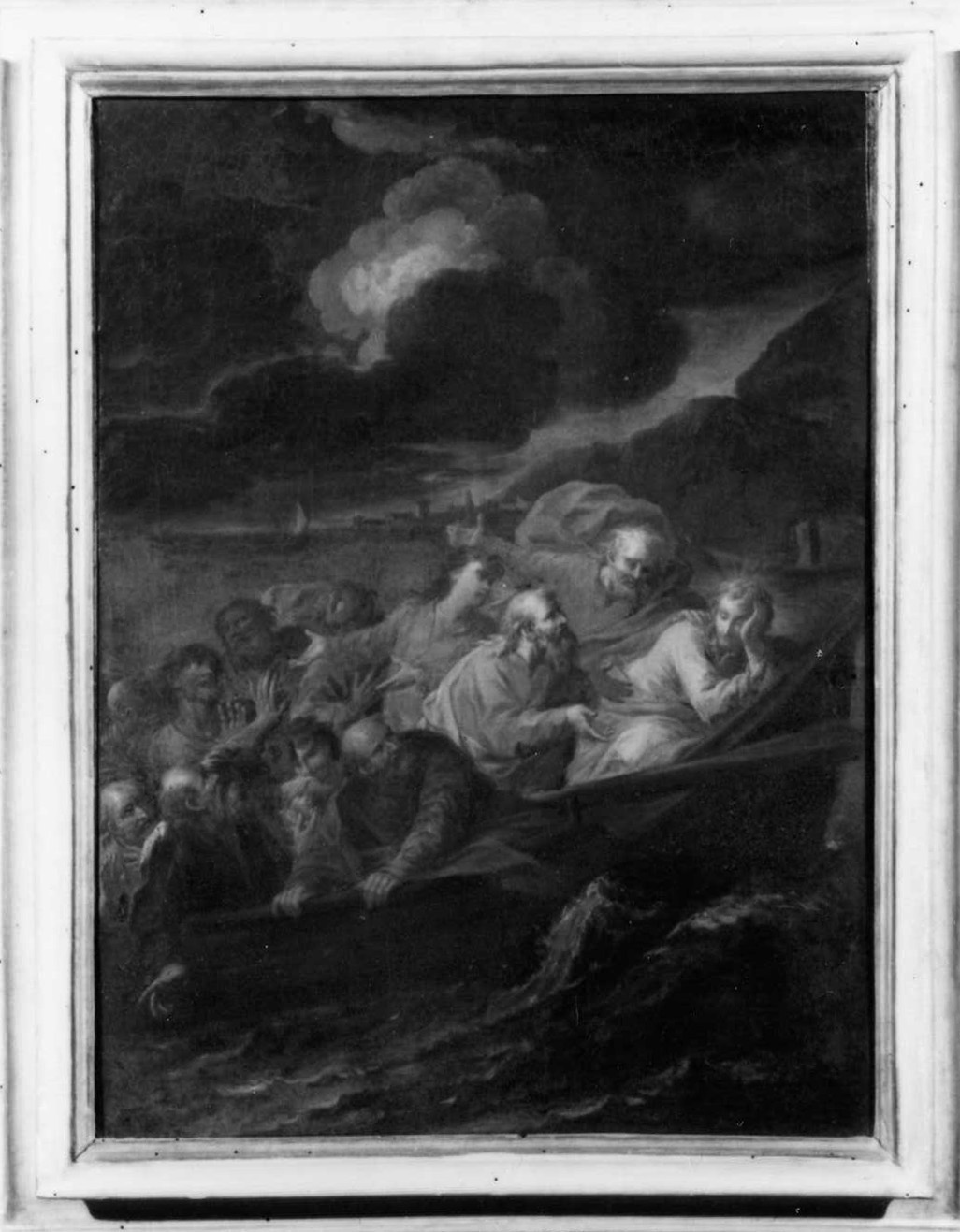 Cristo placa la tempesta sul mare di Galilea (dipinto) di Cinqui Giovanni (bottega) (primo quarto sec. XVIII)