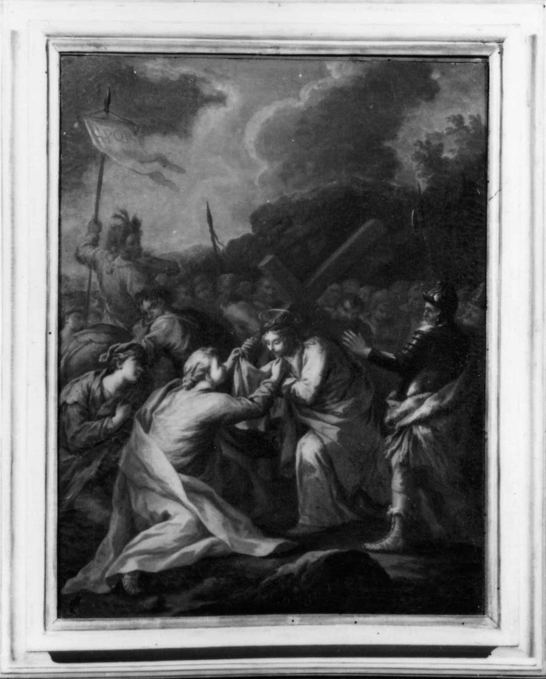 Cristo incontra la Veronica (dipinto) di Cinqui Giovanni (bottega) (primo quarto sec. XVIII)