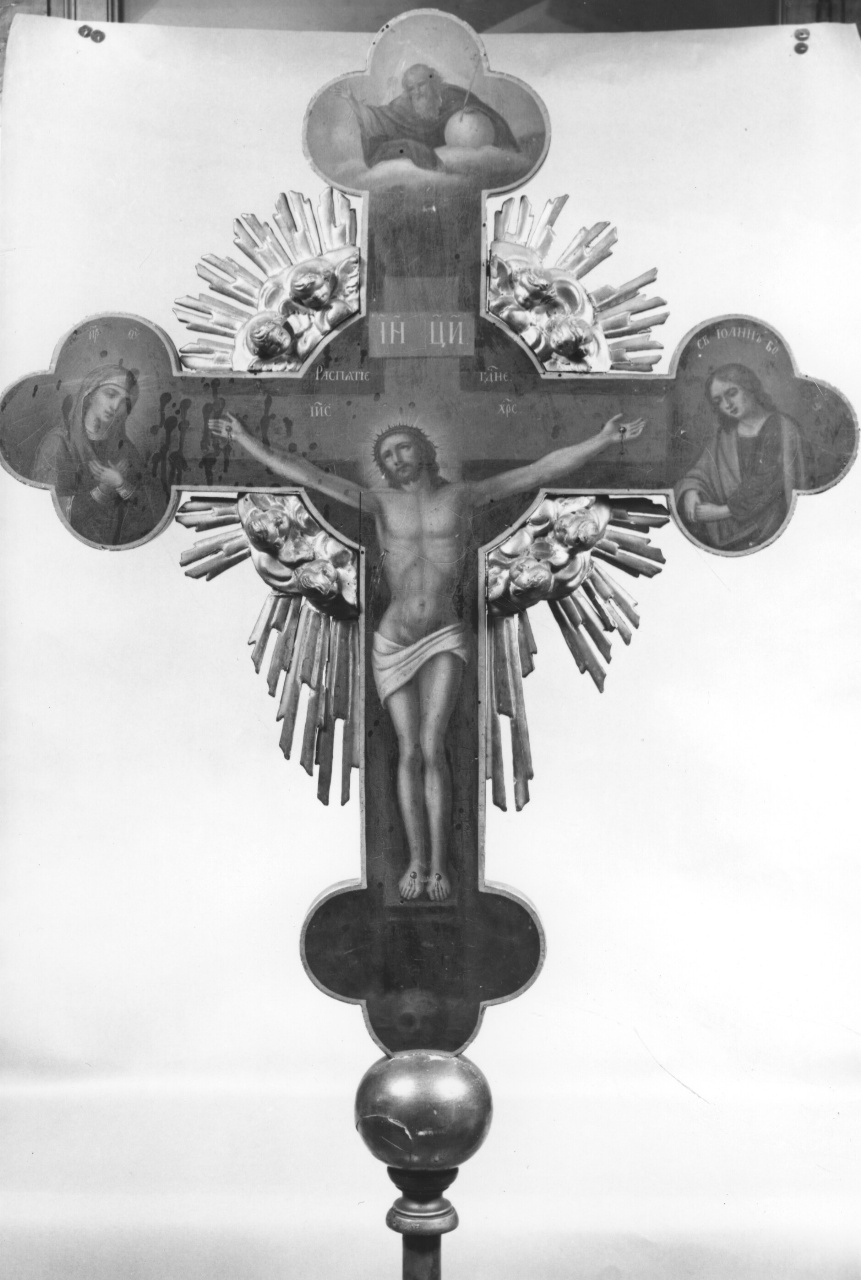 Cristo crocifisso (croce astile) - bottega russa (fine/ inizio secc. XVII/ XVIII)