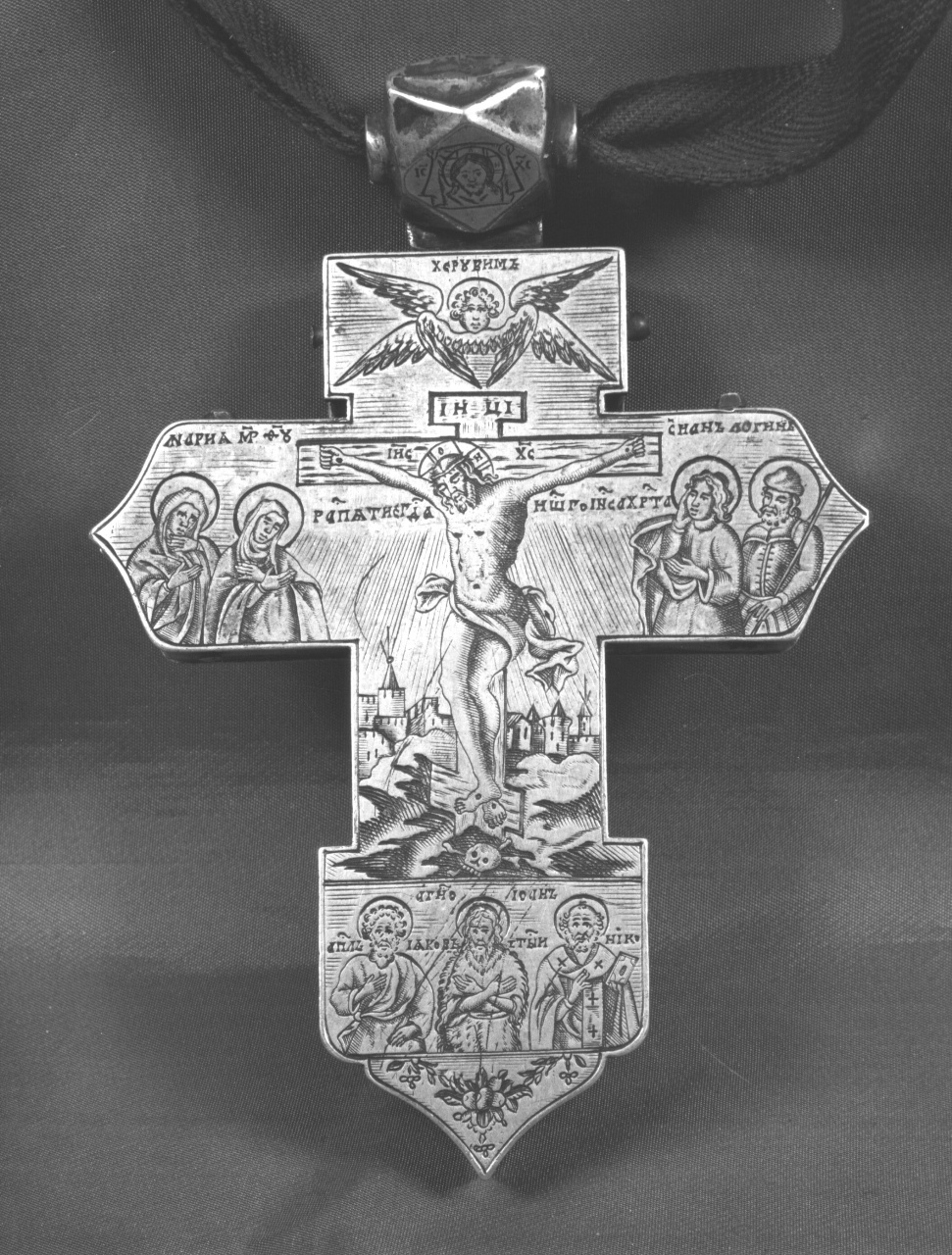 Cristo crocifisso (croce pettorale) - bottega russa (fine sec. XVII)