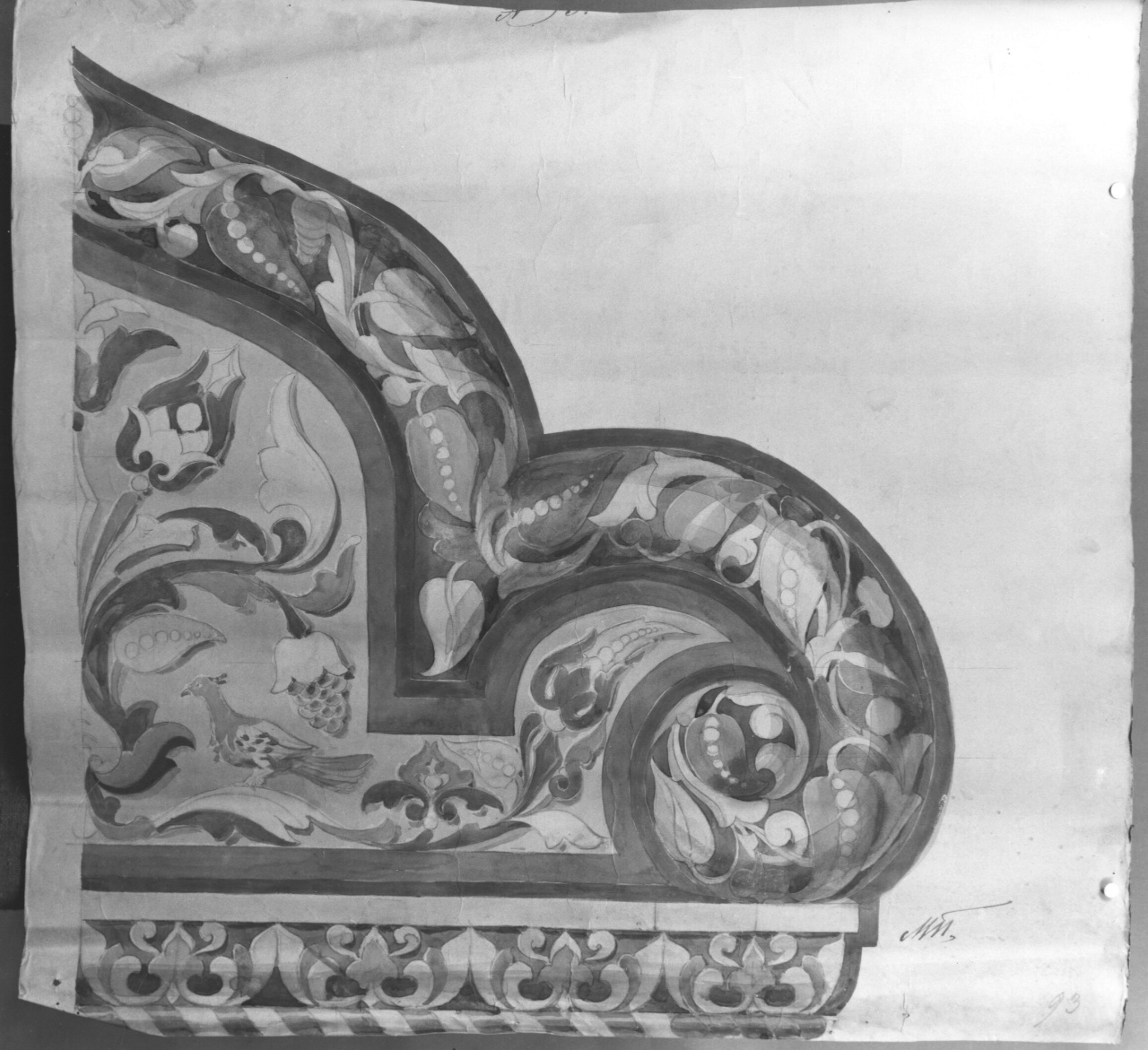 motivi decorativi floreali (disegno architettonico) di Timofeevic Preobrasenski Michail (sec. XIX)