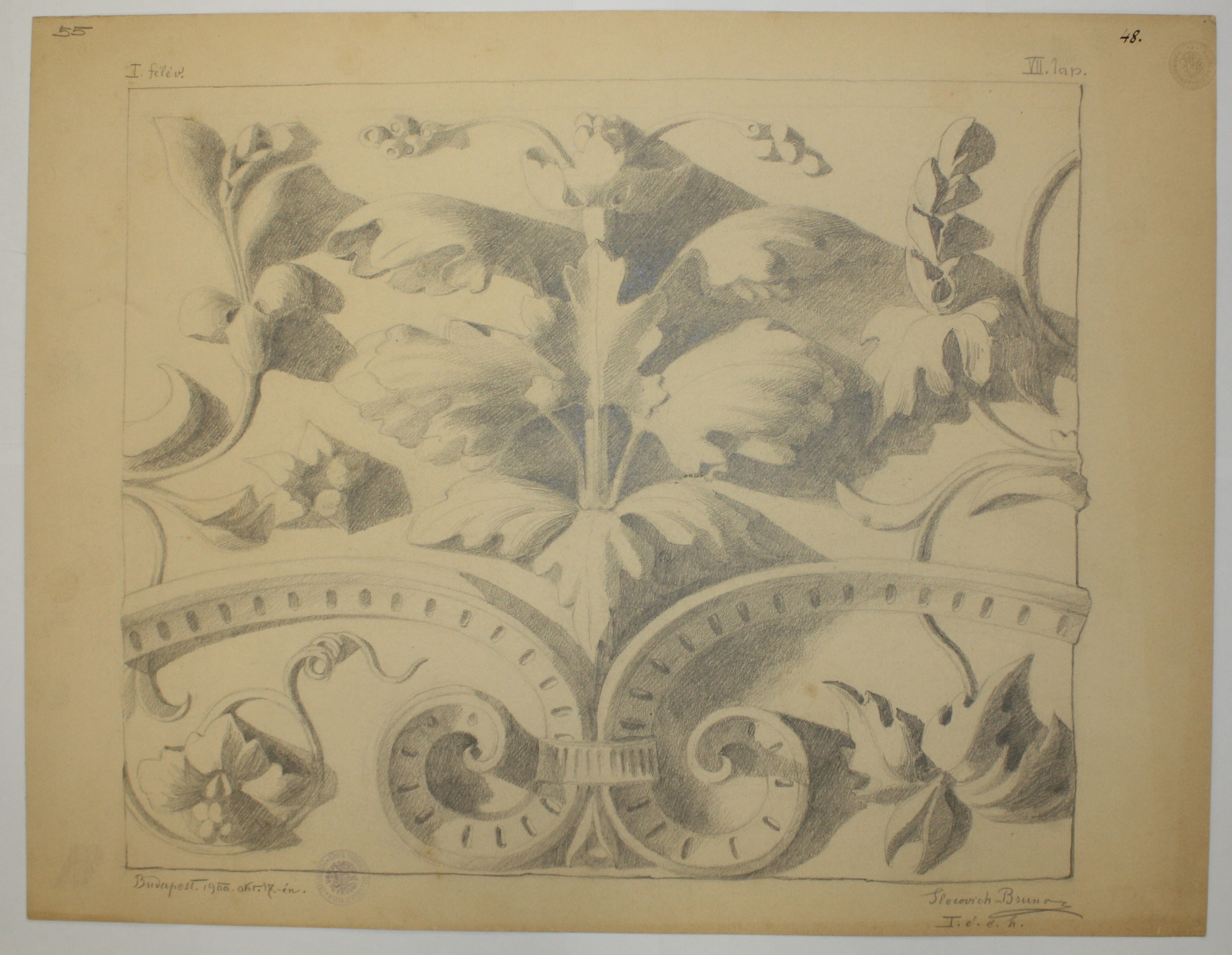 disegno architettonico di Bruno Slocovich (primo quarto XX)