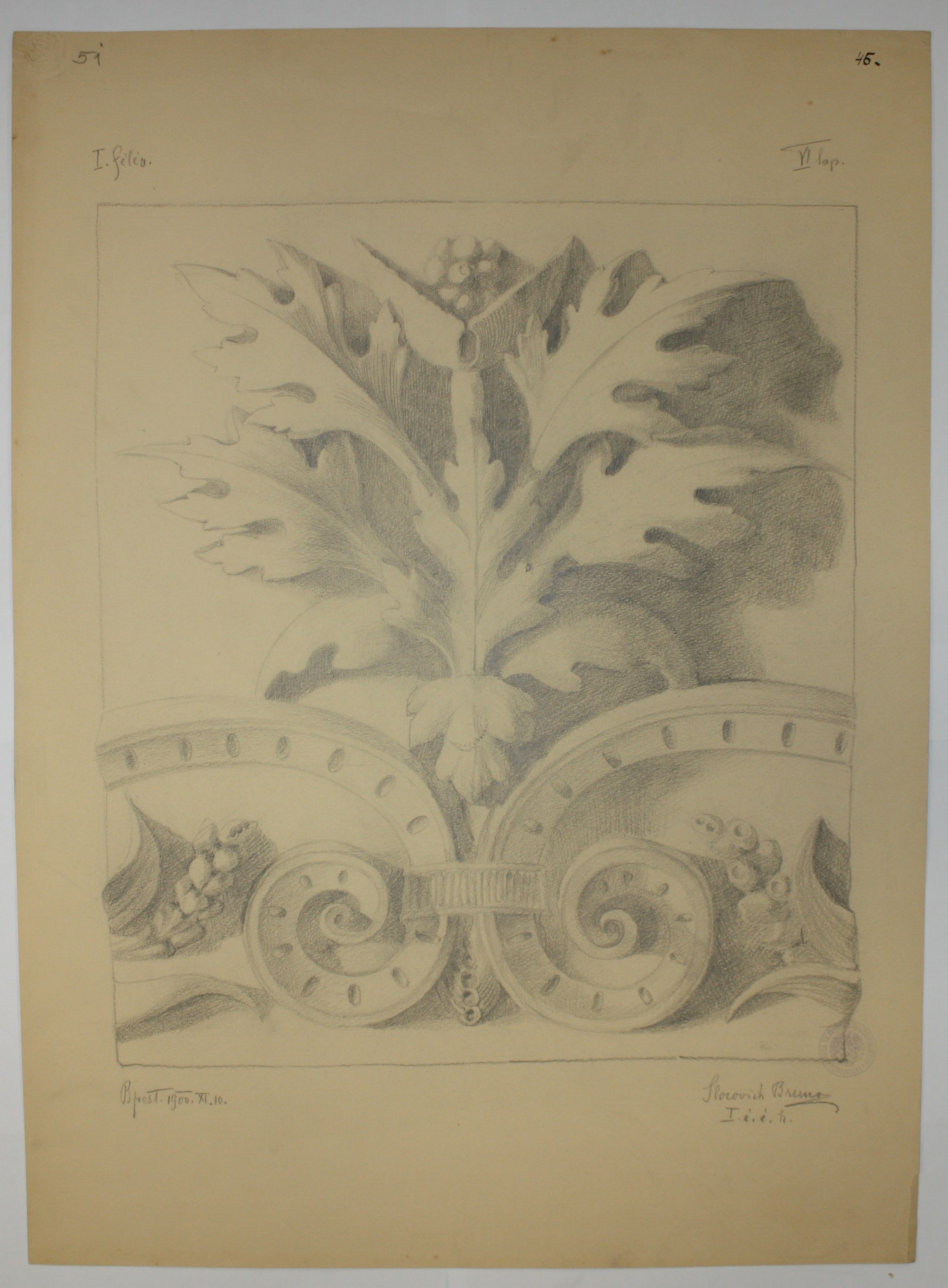 disegno architettonico di Bruno Slocovich (primo quarto XX)
