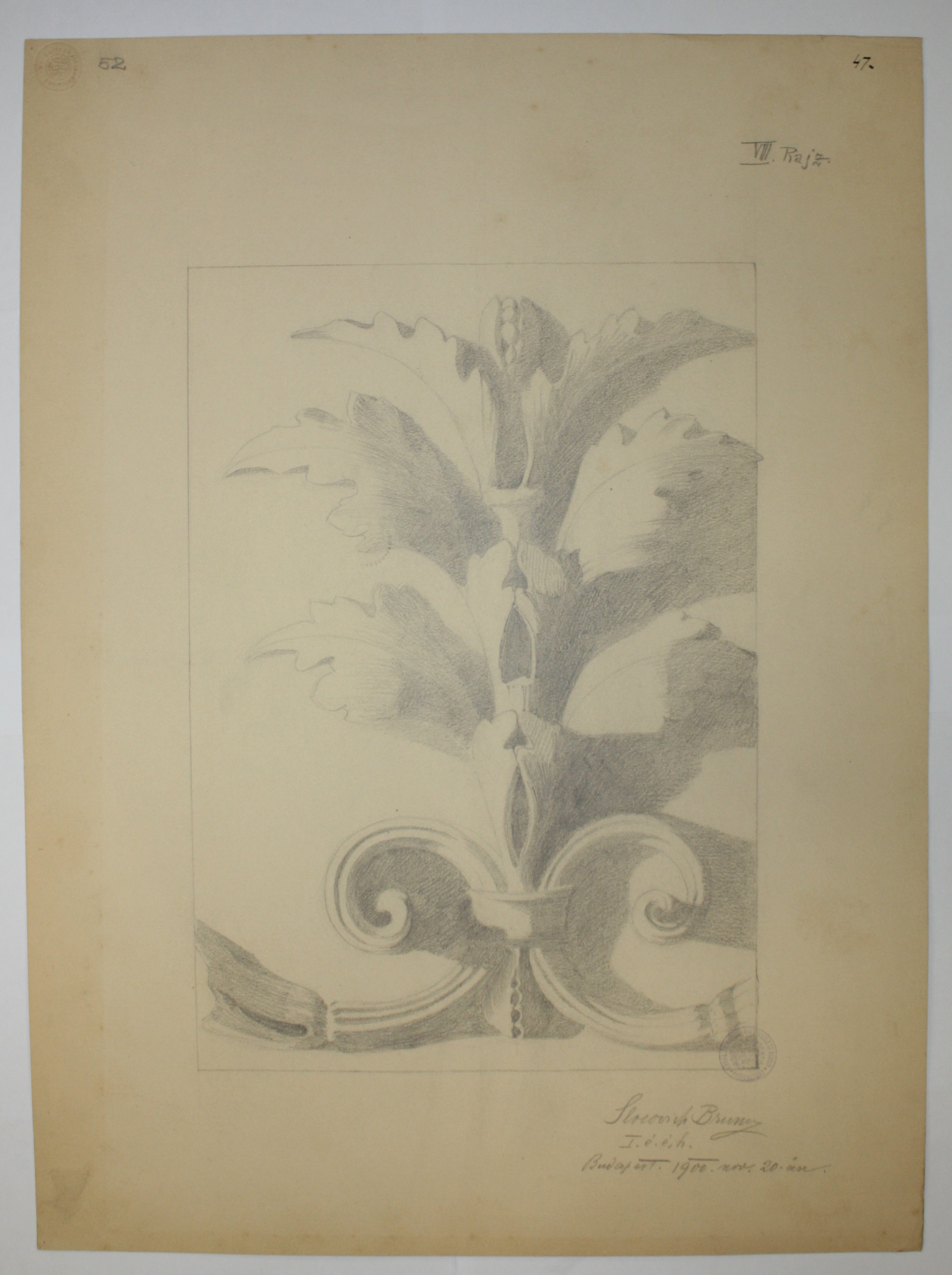 disegno architettonico di Bruno Slocovich (primo quarto XX)