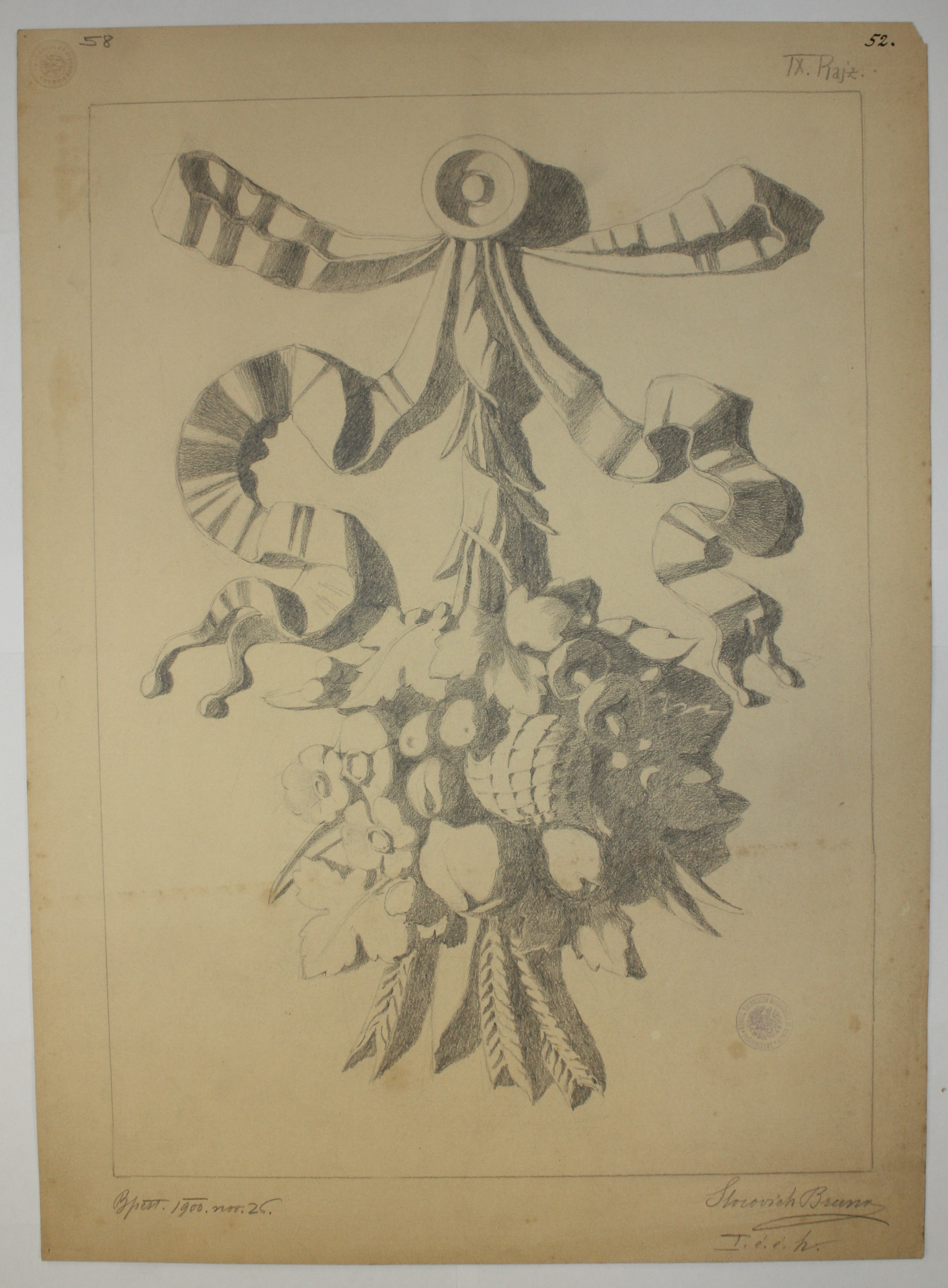 disegno architettonico di Bruno Slocovich (primo quarto XX)