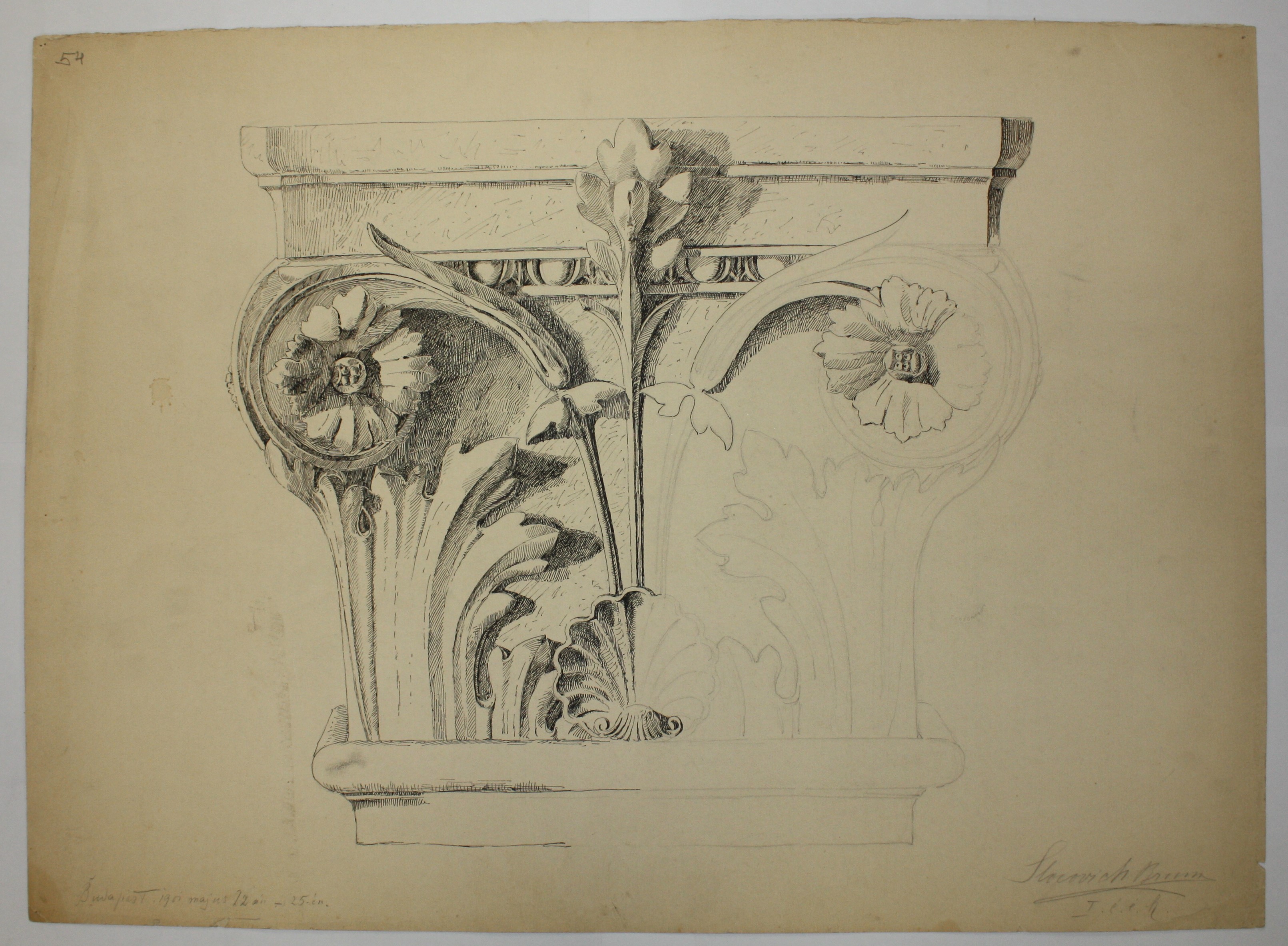 disegno architettonico di Bruno Slocovich (primo quarto XX)